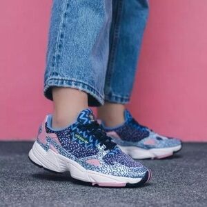 Adidas Falcon Out Loud Collection Italian Printed satin-Blue Pink | Women’s 5.5